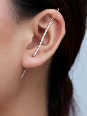 White Thread Single Earring (Pure Silver)