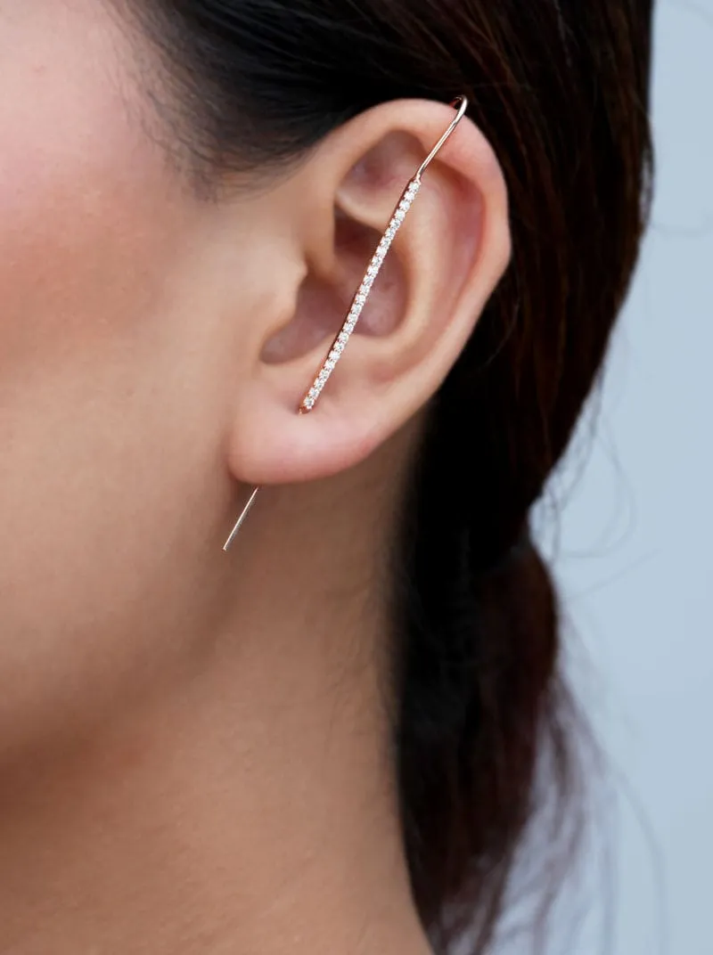 White Thread Single Earring (Pure Silver)
