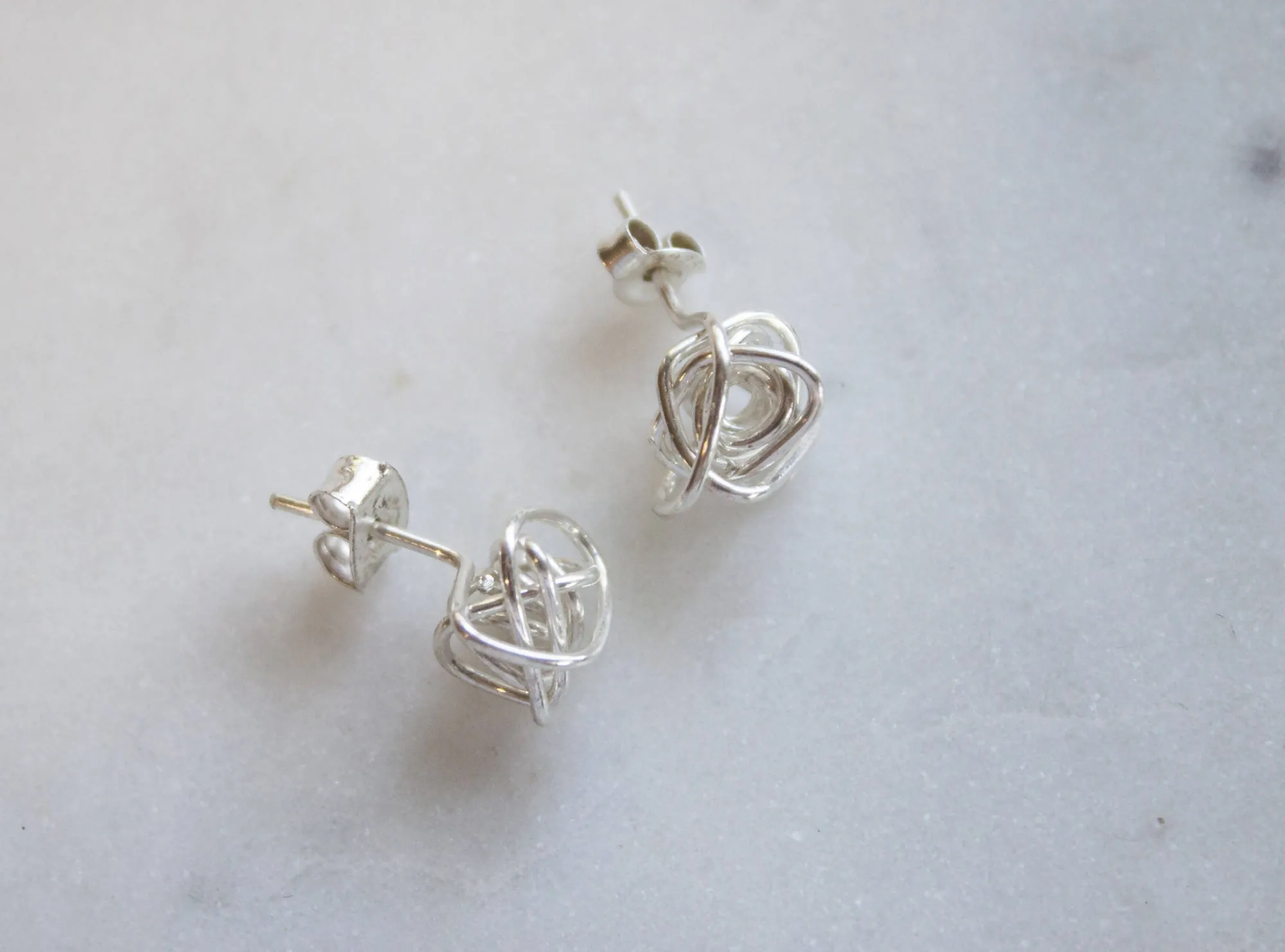 Wire Wrapped Knot Earrings